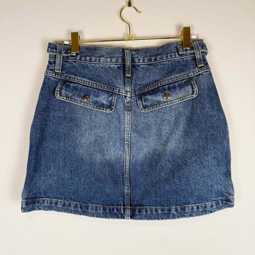 Re/Done Racer Denim Cargo Mini Skirt Moto Speedway Size‎ 27